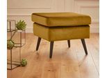 Polsterhocker HOME AFFAIRE "Sallito", gold, B:52cm H:49cm T:52cm, Struktur Hahnentritt (67% Polypropylen, 33% Polyester);Samtoptik (100% Polyester);Fellimitat (100% Polyester);Samtcord (92% Polyester, 8% Polyamid);Struktur (100% Polyester);Struktur fein (100% Polyester), Hocker, Polsterhocker, die kleinere Version von "Salla", in 6 Bezugsqualitäten