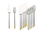 Fischbesteck VILLEROY & BOCH "Fischbesteck Ella teilvergoldet 6er Set silber", silber, 12, Essbesteck-Sets, Fischbesteck, Spülmaschinenfest