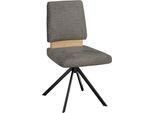 Drehstuhl MASSIVLINE & MORE "Brügge 301", grau, schwarz, grau, B:48cm H:92cm T:59,5cm, Holzwerkstoff, Metall, Stoff, Stühle, Drehstuhl