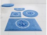 Badematte GRUND "Port Louis" Gr. 2, blau, H:20mm, Kunstfaser, Badematten, Badematte, Design mit Anker, maritim, Made in Europe