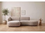 Ecksofa HOME AFFAIRE "OSTRUP Rundsofa, L-Form, Naturtöne, Boucle oder Chenille", cream, B:278cm H:73cm T:152cm, 100% Polyester, Sofas, Ecksofa, Breite 278 cm, organische Form mit sanften Rundungen