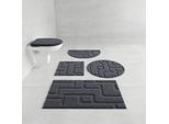 Badematte GRUND "Riana, Badvorleger, Badezimmer Teppich, sehr weich", grau (anthrazit), H:20mm, Polyester, Badematten, Badematte, Modernes Design mit Linien in Hoch-Tief-Struktur, Made in Europe