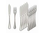 Fischbesteck VILLEROY & BOCH "Fischbesteck Kreuzband Septfontaines 6er Set silber", silber, 12, Essbesteck-Sets, Fischbesteck, Spülmaschinenfest