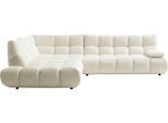 Ecksofa HOME AFFAIRE "Graceland, mit klappbarer Armlehne, Breite 324 cm", weiß, B:324cm H:85cm T:211cm, 100% Polyester, Sofas, Ecksofa, mit eleganter Steppung, Rundumbezug & weicher Polsterung