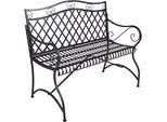 Gartenbank GARDEN PLEASURE "PORAK", schwarz, B:60cm H:97cm T:111,5cm, Stahl, Sitzbänke, Gartenbank, mit Armlehne und Verzierungen