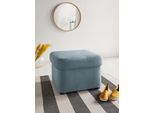 Hocker DOMO COLLECTION "Papenburg elegant und zeitlos, B/T 57/57cm", blau (eisblau), B:57cm H:41cm T:57cm, Luxus-Microfaser (100% Polyester);Struktur ( 90% Polyester, 10% Polyacryl);Microfaser PRIMABELLE (100% Polyester);Kunstleder SOFTLUX;Chenilleoptik (95% Polyester, 5% Polyamid);Webstoff (100% Polyester), Hocker, Hocker, in großer Farbvielfalt