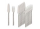 Fischbesteck VILLEROY & BOCH "Fischbesteck Montauk 6er Set silber", silber, 12, Essbesteck-Sets, Fischbesteck, Spülmaschinenfest