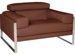 Sessel CALIA ITALIA "Romeo Loungesessel, bequem und elegant, Breite 107cm", braun (karma 601 choccolate), B:107cm H:67cm T:105cm, AnilinLEDER Karma gewachst (echtes Rindsleder), Sessel, Sessel, extravaganter Designsessel