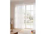 Gardine WIRTH "Manuela", weiß, B:200cm H:105cm, Voile, Polyester, Gardinen, Gardine, Store