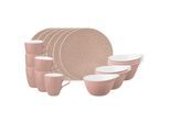 Geschirr-Set SELTMANN WEIDEN "Frühstücks-Set Life Fashion 18er Set", rosa (posh rose), 18, Porzellan, Geschirr-Sets, Geschirr-Set, Spülmaschinengeeignet, Mikrowellenfest, Ofenfest