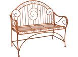 Gartenbank GARDEN PLEASURE "CAMEROON", rot, rostbraun, B:53cm H:101cm T:112cm, Stahl, Sitzbänke, Gartenbank, mit Armlehne und Verzierungen