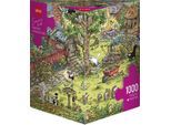 Puzzle HEYE "Garden Adventures / Simons Cat", bunt, Puzzles, KinderB:70cm H:50cm, Pappe, Motiv, Puzzle, Made in Europe, B:70cm H:50cm