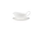 Sauciere VILLEROY & BOCH "Sauciere mit Untertasse Anmut weiß", weiß, B:2cm H:2cm L:2cm T:2cm, Schüsseln, Sauciere, Spülmaschinenfest, Mikrowellensicher