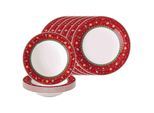 Geschirr-Set VILLEROY & BOCH "Tafelservice Toy's Delight 12er Set rot", rot, 12, Porzellan, Geschirr-Sets, Geschirr-Set, Mikrowellengeeignet