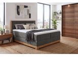 Boxbett OTTO HOME "Fennor, Doppelbett, Polsterbett, Federkernbett, Komforbett, 160/180 cm", schwarz, B:186cm L:213cm, 100% PES, Komplettbetten, Boxbett, Boxbett: 5-Z-Taschenfederkern im Unterbau, Härtegrad 3, inkl. Topper