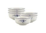 Schale VILLEROY & BOCH "Dessertschalen Vieux Luxembourg ø 12,9 cm 6er Set weiß-blau", bunt (weiß, blau), B:12,9cm H:5,7cm L:12,9cm T:12,9cm Ø:12,9cm, Schüsseln, Schale, Spülmaschinenfest, Mikrowellensicher