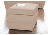 Polsterhocker DOMO COLLECTION "Lale B/T 62/62cm", beige (natur), B:62cm H:45cm T:62cm, Struktur grob (85% Polyester, 15% Polyacryl);Struktur (100% Polyester);Microfaser PRIMABELLE (100% Polyester), Hocker, Polsterhocker