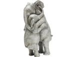 Dekofigur KARE DESIGN "Elephant Hug", grau (silber), B:22cm H:36cm T:15cm, Polyresin, Dekofiguren, Dekofigur