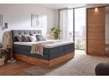 Boxspringbett OTTO HOME "Alleea, Doppelbett, Polsterbett, Federkernbett, Komforbett, 160/180 cm", grau (anthrazit), B:165cm L:210cm, 100% PES, Komplettbetten, Boxspringbett, inkl. Topper, zwei Bettkästen, Taschen-Federkernmatratze, Härtegrad 3