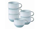 Tasse "Kaffeetassen Perlemor Aqua 190 ml 6er Set blau", blau, B:9cm H:6,5cm, Porzellan, LIKE. BY VILLEROY & BOCH, Trinkgefäße, Tasse, Spülmaschinengeeignet, Mikrowellengeeignet