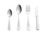 Kinderbesteck LEONARDO "Kinderbesteck Bambini Avventura 4er Set silber", silber, 4, Essbesteck-Sets, Kinderbesteck, Ideal für den Alltag, spülmaschinengeeignet
