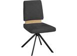 Drehstuhl MASSIVLINE & MORE "Brügge 301", anthrazit, schwarz, anthrazit, B:48cm H:92cm T:59,5cm, Holzwerkstoff, Metall, Stoff, Stühle, Drehstuhl