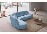Ecksofa EGOITALIANO "Puffy, extravagant & edel, Retro Designsofa, hoher Sitzkomfort, L-Form", blau (himmelblau), B:330cm H:88cm T:205cm, Leder »BULL« (echtes Rindsleder). Geschliffenes, pigmentiertes und behandeltes Rindsleder mit einer Dicke von 1, 3-1, 5 mm. Dieses Leder zeigt eine ziemlich weiche Hand mit einem halb undurchsichtigen Aussehen. Es handelt sich um ein geschütztes Leder. Eine leich