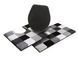 Badematte GRUND "Mosaik, Badvorleger, Badezimmer Teppich, sehr weich" Gr. 11, grau, H:20mm, Kunstfaser, Badematten, Badematte, angenehm weich, auch als 3 teiliges Set erhältlich, Made in Europe