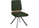 Esszimmerstuhl MASSIVLINE & MORE "Brügge 300", khaki, schwarz, khaki, B:48cm H:92cm T:59,5cm, Holzwerkstoff, Metall, Stoff, Stühle, Esszimmerstuhl
