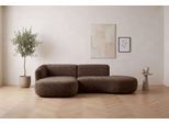 Ecksofa HOME AFFAIRE "OSTRUP Rundsofa, L-Form, Naturtöne, Boucle oder Chenille", braun, B:278cm H:73cm T:152cm, 100% Polyester, Sofas, Ecksofa, Breite 278 cm, organische Form mit sanften Rundungen
