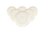 Untertasse SELTMANN WEIDEN "Kombi-Untertassen Savona Fine Diamond ø 16 cm 6er Set creme", beige (creme), B:16cm H:2cm L:16cm T:16cm Ø:16cm, Speiseteller, Untertasse, Spülmaschinenfest, Mikrowellensicher, Ofenfest