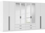 Kleiderschrank RAUCH "Schrank Garderobe Ankleide GAMMA Breiten 91/136/181/226/271/315/360 cm", alpinweiß, griffstangen graumetallic, B:360cm H:210cm T:54cm, Holzwerkstoff, Schränke, Kleiderschrank, verschiedene Griff-Varianten, mit Spiegel TOPSELLER MADE IN GERMANY
