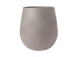 Dekovase VILLEROY & BOCH "Vase Manufacture Collier 23 cm", grau (taupe), B:20,5cm H:22,5cm T:20,5cm Ø:20,5cm, Vasen, Dekovase