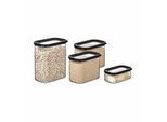 Vorratsdose MEPAL "Vorratsdosen Modula 4er Set", schwarz, B:2cm H:2cm L:2cm, Kunststoff, Lebensmittelaufbewahrungsbehälter, Vorratsdose
