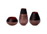 Dekovase VILLEROY & BOCH "Deko-Set Manufacture Swirl 3er Set schwarz", schwarz, B:2cm H:2cm T:2cm, Vasen, Dekovase
