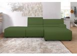 Ecksofa EGOITALIANO "Babouche, Designsofa mit außergewöhnlichem Sitzkomfort zum Wohlfühlen", grün (sprite), B:287cm H:80cm T:98cm, Leder CAREZZA (echtes Rindsleder) ist ein Naturleder, dass die ursprünglichen Eigenschaften der Haut nicht verändert. Das Vorhandensein von verheilten Narben, Körnungsunterschiede, Falten, Adern, Unterschiede in den Farbtönen und andere Spuren, die die Natur auf diesen