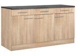 Unterschrank OPTIFIT "Mini", grau (eichefarben, anthrazit), B:150cm H:84,8cm T:60cm, Schränke, Unterschrank, 150 cm Breite
