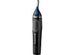Nasen- und Ohrhaartrimmer REMINGTON "NE3870", schwarz (schwarz, blau), HaarschneiderB:2,8cm H:2,7cm T:15,9cm, Nasen- und Ohrhaartrimmer, mit Active BladeClean-System, auch für Augenbrauen, B:2,8cm H:2,7cm T:15,9cm