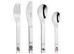 Kinderbesteck GOEBEL "Kinderbesteck Anouk silber", silber, 4, Essbesteck-Sets, Kinderbesteck, Spülmaschinengeeignet