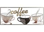 Metallbild BÖNNINGHOFF "KAFFEE 25x61 cm – Deko modern", gold (farbe bild(er): braun, weiß, schwarz), B:25cm H:61cm T:3,2cm, Metall, Bilder, Metallbild