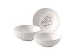Schale VILLEROY & BOCH "Dessertschalen Manufacture Rock Blanc - Mickey Mouse ø 13,2 cm 6er Set weiß", weiß, B:13,2cm H:3,8cm L:13,2cm T:13,2cm Ø:13,2cm, Schüsseln, Schale, Spülmaschinenfest, Mikrowellensicher
