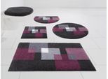 Badematte GRUND "Paxos" Gr. 7, pink (stein, beere), H:20mm, Polyacryl, Badematten, Badematte, geometrisches Design, modern, flauschig, softer Flor, Made in Europe