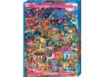 Puzzle HEYE "Good Evening / Happytown", bunt, Puzzles, KinderB:50cm H:70cm, Pappe, Motiv, Puzzle, Made in Germany, B:50cm H:70cm