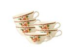 Tasse SELTMANN WEIDEN "Teetassen Marieluise Weihnachtsnostalgie 130 ml 6er Set creme", beige (creme), B:8,9cm H:4,2cm Ø:8,9cm, Porzellan, Trinkgefäße, Tasse, Spülmaschinengeeignet, Mikrowellengeeignet, Ofenfest, Salamandergeeignet, Kühlschrankgeeignet, Gefrierschrankgeeignet