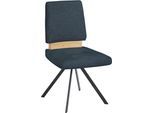 Esszimmerstuhl MASSIVLINE & MORE "Brügge 300", grau (blau, schwarz, blau), B:48cm H:92cm T:59,5cm, Holzwerkstoff, Metall, Stoff, Stühle, Esszimmerstuhl
