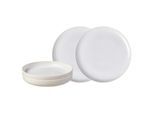 Geschirr-Set "Tafel-Set Crafted Cotton 4er Set beige", beige, 4, Porzellan, LIKE. BY VILLEROY & BOCH, Geschirr-Sets, Geschirr-Set, Spülmaschinengeeignet, Mikrowellengeeignet