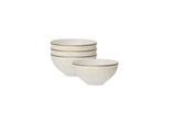 Schale VILLEROY & BOCH "Schälchen Ivoire ø 11 cm 4er Set weiß-gold", bunt (weiß, gold), B:11cm H:5,3cm L:11cm T:11cm Ø:11cm, Schüsseln, Schale, Spülmaschinenfest
