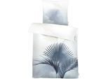 Bettwäsche APELT "Santino", blau, B/L: 135cm x 200cm, 1 Stk., 1 Stk., Mako-Satin, B/L: 80cm x 80cm, 2 Stk., Mako-Satin, Obermaterial: 100% Baumwolle, Bettwäsche, Bettwäsche, Bio-Baumwolle, Pflegeleicht
