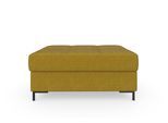 Polsterhocker DOMO COLLECTION "Capelo bequem, Federkernunterfederung, B/T 100/70cm", gelb (senf), B:100cm H:46cm T:70cm, 49% Polyester, 34% Viskose, 9% Leinen, 8% Polyacryl, Hocker, Polsterhocker, inklusive Federkern