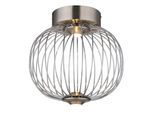 GLOBO LIGHTING Deckenleuchte "GALWAY", nickel matt, Ø 30cm H: 30cm, 1 Stk., Leuchten, Deckenlampe Metallstäbe 3000K DM 30cm 3 Stufen, Deckenleuchte